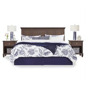 Hanover Bramble Hill 5-Piece Bedroom Furniture Set with Queen-Size Bed  Frame in Weathered Gray Finish 