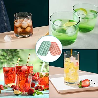 VEVOR Ice Cube Trays (Set of 2) 2-in-1 Combo with Silicone Sphere Ice Ball Maker & Large Square Ice Cube Maker with Lid Reusable Easy Release BPA