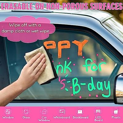  Jumbo Chalk Window Markers for Cars Glass Washable - 8 Colors  Liquid Chalk Markers Pen With 15mm Wide Tips, Chalkboard Markers, Window  Paint Markers for Car Decoration, Auto Glass, Poster, Business 