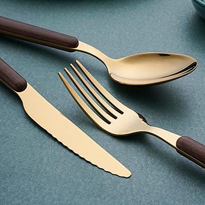 5 Pieces Silverware Flatware Set With Wooden Handle For 2, Stainless Steel  Flatware Cutlery Set For Home And Restaurant, Travel - Buy 5 Pieces Silverware  Flatware Set With Wooden Handle For 2