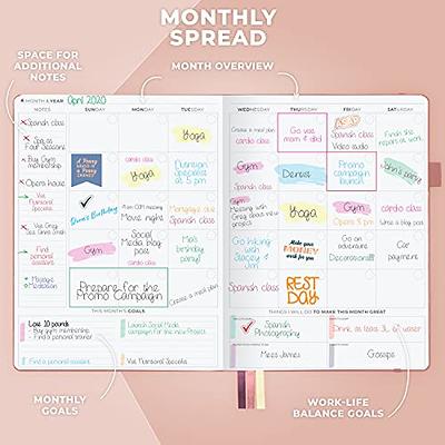 CLEVER FOX Planner - Undated Weekly Monthly Life Planner - Rose Gold