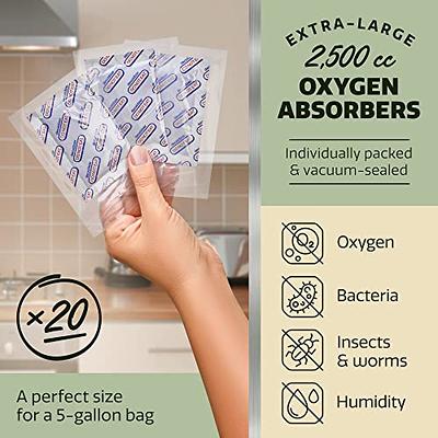 15-Pack 5 Gallon Mylar Bags with Oxygen Absorbers - 5 Mil (10 Mil Total),  Never Folded - Mylar Bags for Food Storage - 20 Individually Vacuum-Sealed  2,500cc Oxygen Absorbers & Labels - Yahoo Shopping