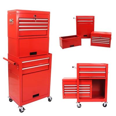 DURHAND 4-Drawer Tool Chest with 4 Wheels, Rolling Tool Box and Storage  Cabinet, Portable Tool Organizer for Garage, Factory and Workshop, Red