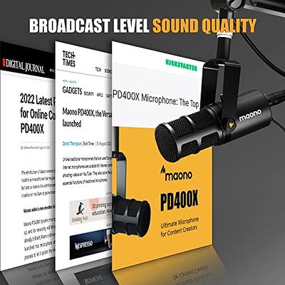 MAONO XLR Podcast Microphone, Cardioid Studio Dynamic Mic for Vocal  Recording, Streaming, Voice-Over, Voice Isolation Technology, Metal Mic,  Works for