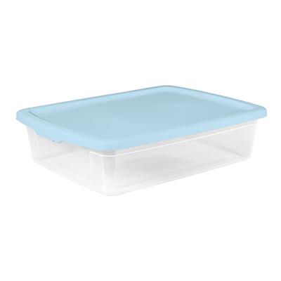 Hefty Home Logic 6.5 Qt. Latch Lid Storage Tote, Clear/White, 8/Pack  (7099-010000044)