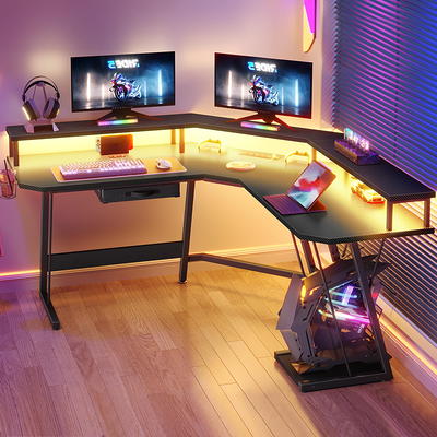 L Shaped Desk Corner Gaming Desk Computer Desk with Large Desktop Work  Place