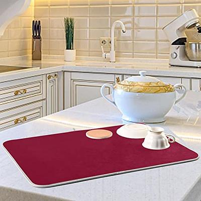 Burgundy Red Drying Dish Mat Drying Pads for Kitchen Counter Kitchen  Countertop Mat Countertop Protector Heat Resistant 16 x 18 - Yahoo Shopping