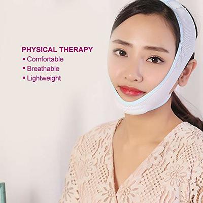 Full Face Lift Sleeping Belt, Reusable V Shape Cheek Chin Slimming Belt  Strap Face Mask Bandage,Thin Facial Massage Shaper,V Line Face Belt (L)