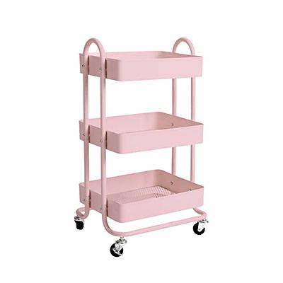 EKKIO Cart, Metal Rolling Cart, Utility Cart, 3 Tier Rolling Cart with  Wheels, Storage Cart, Book Cart, Craft Cart, Lash Cart, Art Carts, Baby  Cart