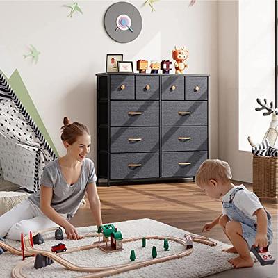 Nicehill Dresser for Bedroom with 10 Drawers, Storage Drawer Organizer, Tall  Chest of Drawers for Closet, Clothes, Kids, Baby, Living Room, Wood Board,  Fabric Drawers (Black Grey) – Built to Order, Made