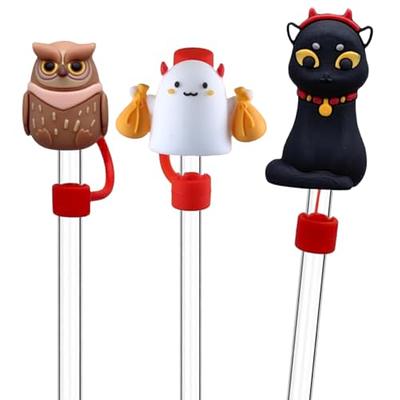 3PCS Straw Covers 8mm & 10mm, Cute Cat Straw Topper for Stanley Cups  Tumblers, Owl Silicone Straw Tips for Starbucks Straws Regular-Sized  Drinking Straws - Yahoo Shopping