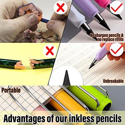 Credmate 6 Pcs Everlasting Pencil, Infinity Magic Forever Pencils with  Eraser, Reusable Cute Inkless Eternal Pencil for Kids Writing, Sketching,  Drawing (6 Pencils + 6 Erasers + 6 Replacement Nibs) - Yahoo Shopping