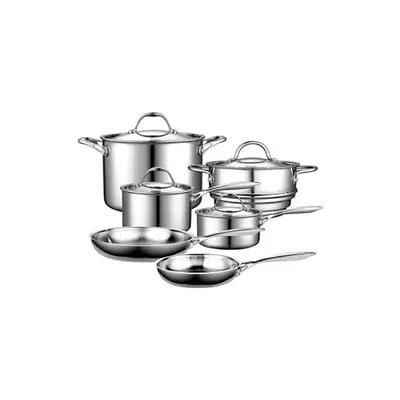 Heritage Steel 5 Piece Essentials Cookware Set - Made in USA - Titanium  Strengthened 316Ti Stainless Steel with 5-Ply Construction -  Induction-Ready