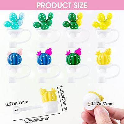 4Pcs Straw Cover 8mm Cute Cactus Food Grade Straw Protector Portable  Reusable Dust-proof Plastic Glass