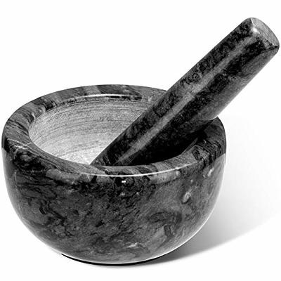 Parmedu Marble Mortar and Pestle Set: Kitchen Grinder from Natural Marble  in Small Size 3.9in in Diameter - Manual Spice Grinder Herb Grinder Pills  Crusher with Pestle in Black - Yahoo Shopping