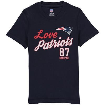 Youth Mac Jones Navy New England Patriots Player Name & Number T-Shirt