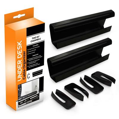 J Channel Desk Cable Organizer Kit 10 Black Raceway Channels by Edison Supply