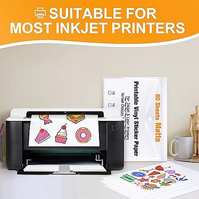 Premium Printable Vinyl Sticker Paper for Your Inkjet Or Laser Printer - 15  Glossy White Waterproof Decal Paper Sheets - Dries Quickly and Holds Ink  Beautifully 