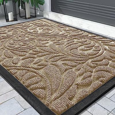 Yimobra Durable Front Door Mats, Heavy Duty Water Absorbent Mud Resistant  Easy Clean Entry Outdoor Indoor Rugs,Non Slip Backing