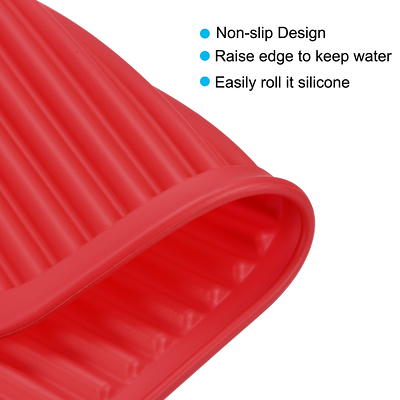 Unique Bargains Silicone Dish Drying Mat Under Sink Drain Pad Red - Yahoo  Shopping