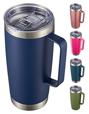 CIVAGO Travel Coffee Mug with Handle, 20 oz Insulated Tumbler with Lid and  Straw, Stainless Steel Double Wall Vacuum Coffee tumbler, Thermal Coffee Cup,  Army Green - Yahoo Shopping