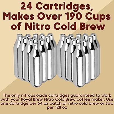 Royal Brew 24 Pack Nitrous Oxide Chargers for Nitro Cold Brew - Whipped  Cream Charger - N2O Cartridges - Works With All Royal Brew Nitro Coffee  Systems - Yahoo Shopping