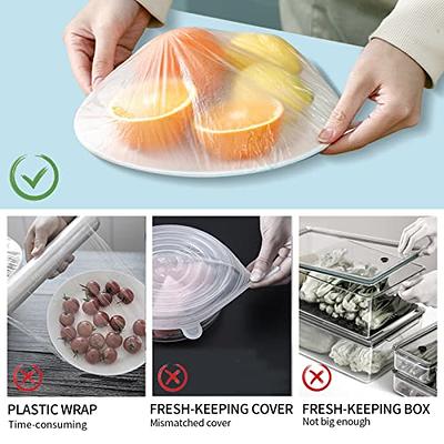 100pcs Food Covers Aluminum Cans Dish Food Covers Wrap Bowl Storage Stretch  Reusable Elastic Food Storage Plates Picnic Cook Pan