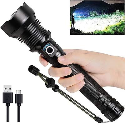 Goreit Flashlight High Lumens Rechargeable, 200000 Lumen Led Flashlights  XHP70.2 USB Super Bright Flash Light Battery Powered, Powerful Handheld