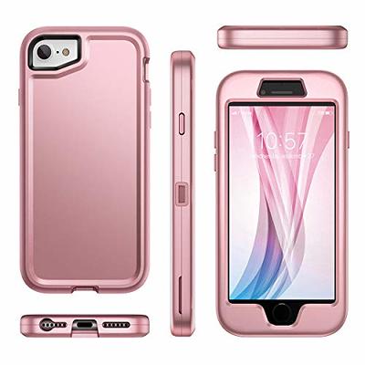 iPhone SE 2020 Case,iPhone SE 2022 Case,3 in 1 Built-in Screen Full Body  Protector Phone Case,Shockproof TPU Hard PC Bumper Drop-Proof Shell for