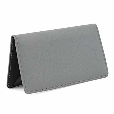 Grey Textured Leather Checkbook Cover for Top Tear Personal Checks - Yahoo  Shopping