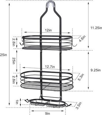 DAOYA Over the Door Shower Caddy - Over Shower Door Organizer with Soap  Holder and Hooks, Shower Organizer for Bathroom Glass Door, Shower Shelf  Basket Storage,Black - Yahoo Shopping