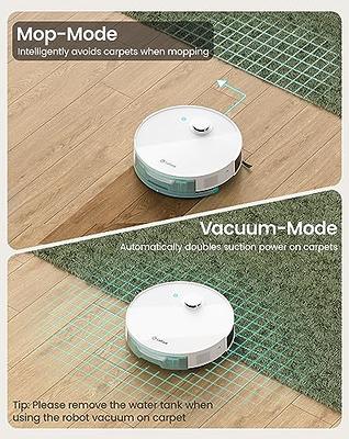 HONITURE Q5, 2-in-1 Robot Vacuum and Mop Cleaner with XL-600ml Dustbin,  2000Pa, 100mins Runtime, LCD Display, Voice & APP Control, Self-Charging