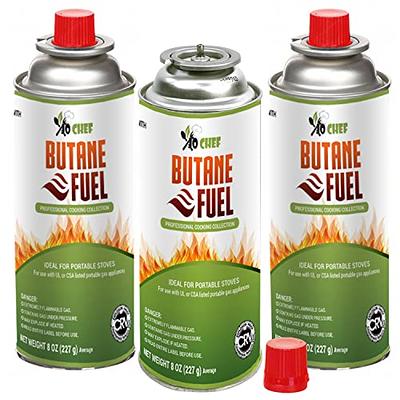Jo Chef Butane Fuel Canister, 8 oz Butane Cylinder, Pure Refined Butane Gas  for Camping Stove Or Use Directly with Brûlée Kitchen Blow Torch Head 3  Cans - Yahoo Shopping