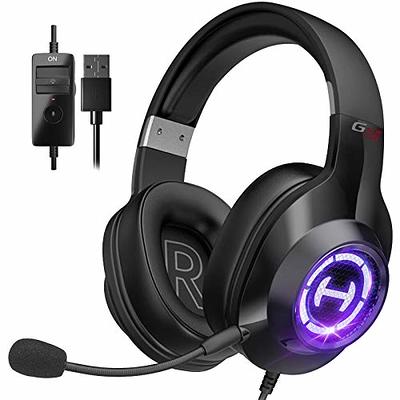 EKSA E1000 USB Gaming Headset for PC, Computer Headphones with  Microphone/Mic Noise Cancelling, 7.1 Surround Sound, RGB Light - Wired  Headphones for