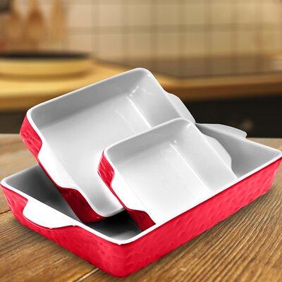 Gap Home Nesting Red 4-Piece Stoneware Nonstick Bakeware Set