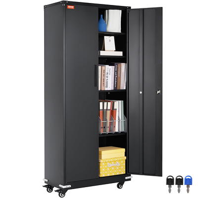 Atripark 72 Metal Storage Cabinet with Locking Doors and 4 Adjustable  Shelves, Lockable Garage Tool Cabinet, Tall Steel Cabinet for Home Office,  Gym, School - Yahoo Shopping