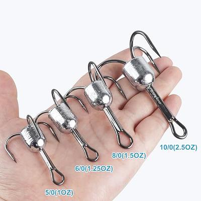 OROOTL Weighted Treble Hooks Snagging Hooks, 4-6pcs Large Treble