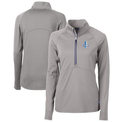 Men's Cutter & Buck Black Detroit Lions Big & Tall Adapt Eco Knit Quarter-Zip  Pullover Jacket