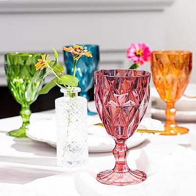 ACASSA, Colorful Wine Glasses, Embassy Goblet, Wine Glasses Plastic  Reusable, Red, Green, Orange, Blue Glassware, Unbreakable Goblet, Water  Goblets