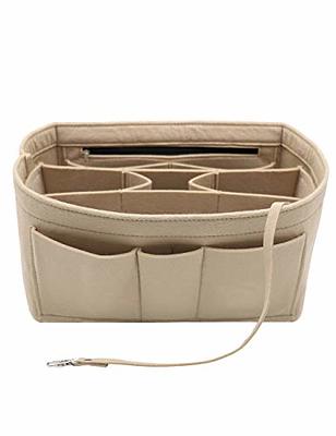 Vercord Felt Purse Insert Organizer 26 19 Toiletry Pouch Insert with D Ring  Attach Chain Strap Beige S - Yahoo Shopping