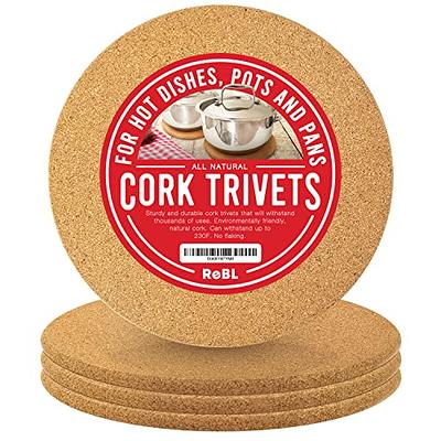 Cork Trivets (Kitchen Heat Mat), Round Trivet, Hot Pot Holder, Pads for