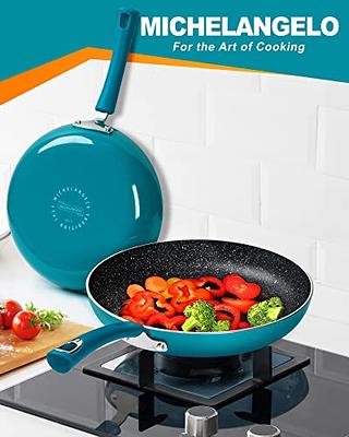 MICHELANGELO Non Stick Frying Pans Set, 8 Inch & 10 Inch Skillet Set, Frying  Pans Nonstick with Granite Interior, Enamel Nonstick Pans for Cooking, Frying  Pan Set with Silicone Handle, Cyan - Yahoo Shopping