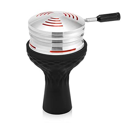 Hookah Bowl Set with HMD - Afoosoo Upgade Aluminum Heat Management Device  Charcoal Stove Holder with Cover Head + Silicone Phunnel Hookah Bowl, Long  Handle, Quick Heat