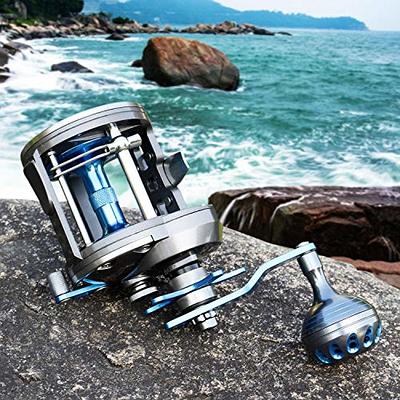 Burning Shark Trolling Reel Saltwater Level Wind Reels, Drag Reels Boat  Fishing Ocean Fishing for Sea Bass Grouper Salmon