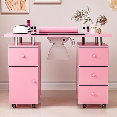 SSLine Nail Table with Drawers Professional Nail Art Manicure Table Beauty  Salon Workstation Storage Drawers Nail Desk (White 2) : Amazon.in: Beauty