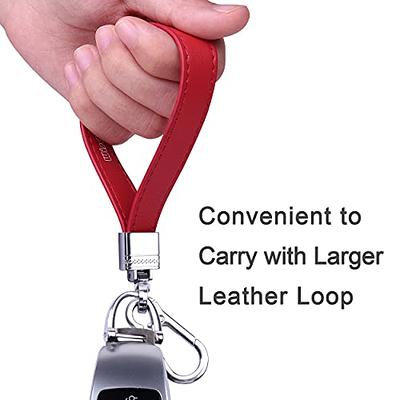  QBUC Genuine Leather Car Keychain,Universal Heavy Duty