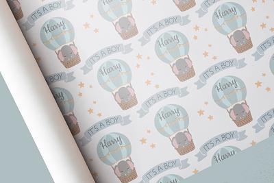 Custom Birthday Wrapping Paper with Name Happy 40th Birthday Blue Glitter  Pattern Personalized Baby Gift Wrap