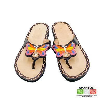 Quetzaly Mexican Sandals - Mexican Flats - Slip On Sandals - Mexican Artisanal Sandals - Huaraches Artesanales - Huaraches Mexicanos