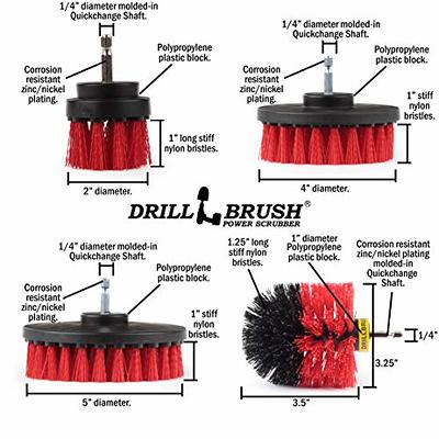 Drill Power Heavy Duty Stiff Bristle Scrub Brush Cleaning Kit 