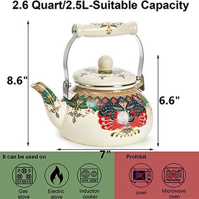 Whistling Tea Kettle Stainless Steel Teapot, Teakettle for Stovetop  Induction Stove Top, Fast Boiling Heat Water Tea Pot 2.6 Quart